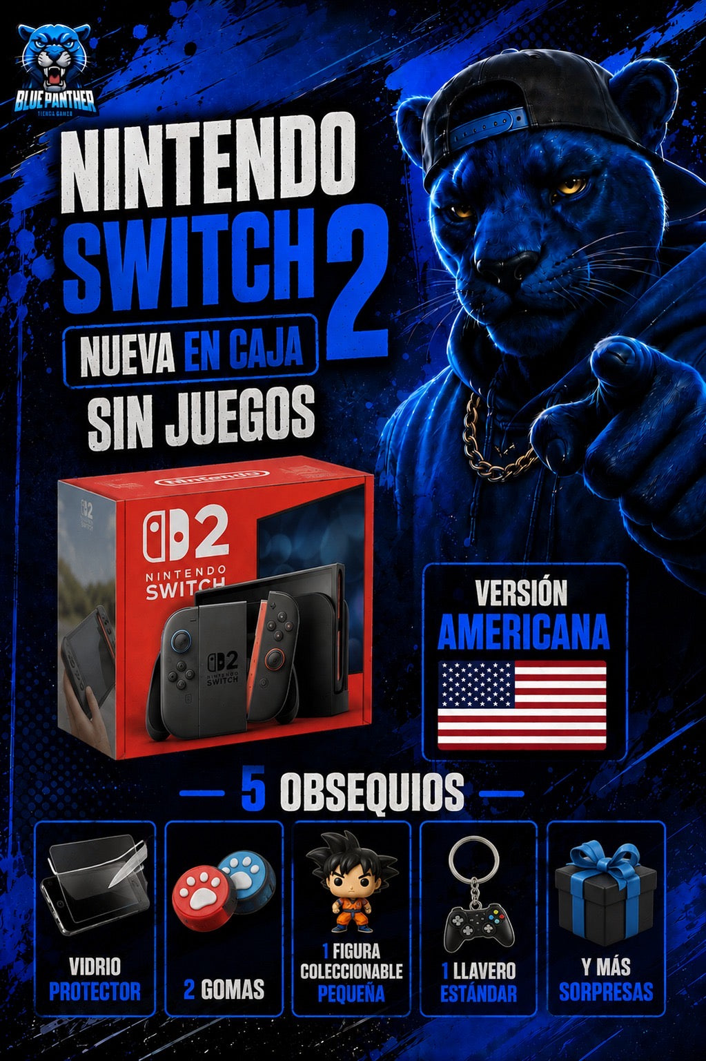 Nintendo switch 2 Nueva En Caja Sin juegos con 5 obsequios - Versión Americana