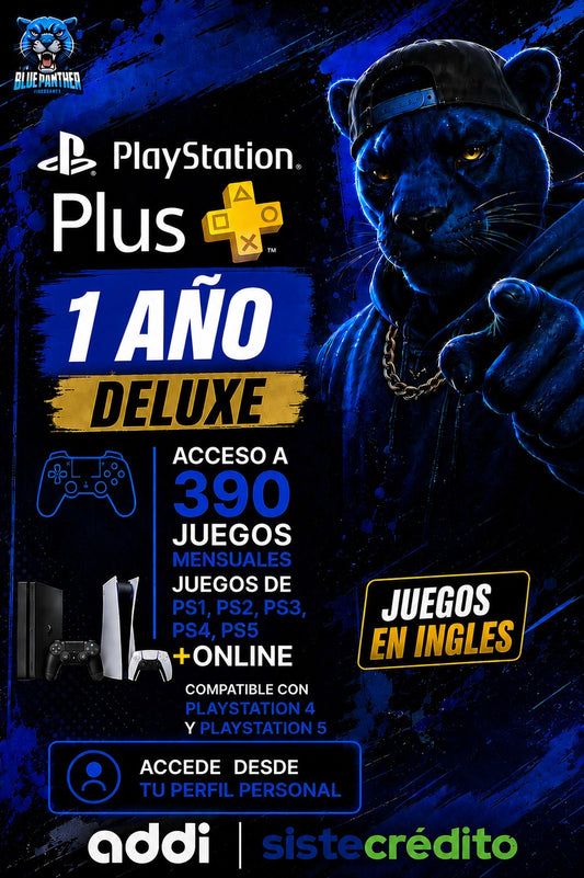 PlayStation Plus 1 Año Deluxe – 390 Juegos + Online | PS4 y PS5 Juegos ingles