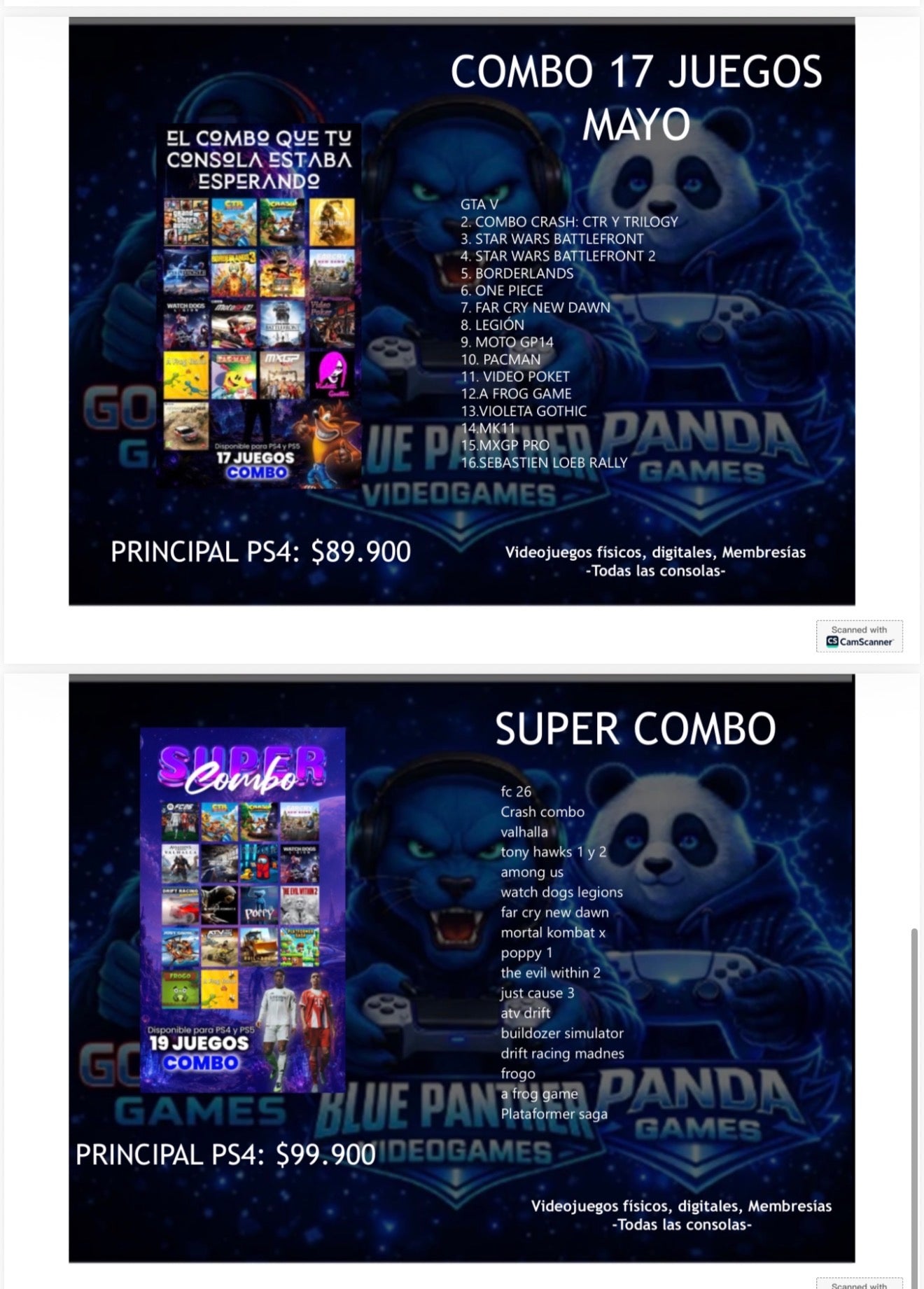 Combos Juegos  Digitales  ps4