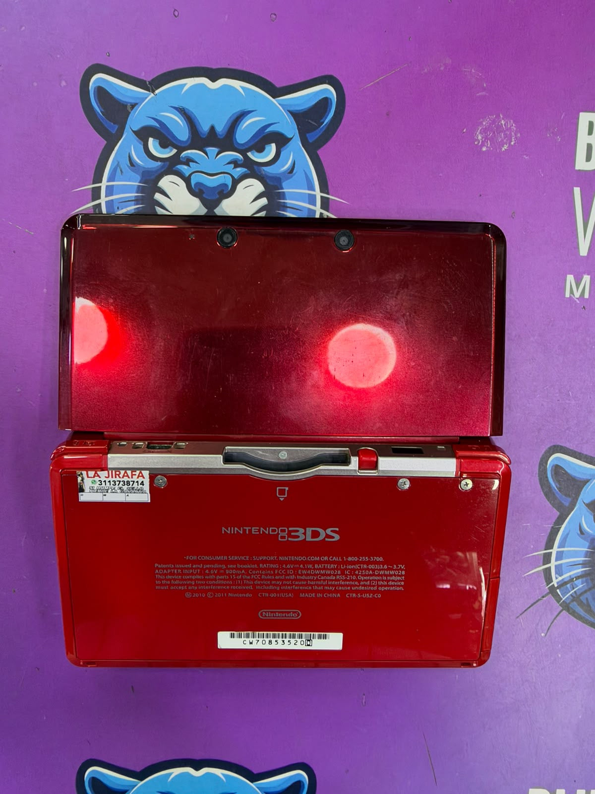 Nintendo 3DS Roja Metálica – Consola Portátil Usada programada