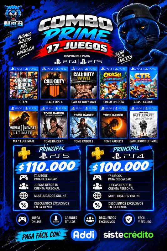 Combo 17 Juegos Digitales( combo prime)  PS5 - PS4 Principal