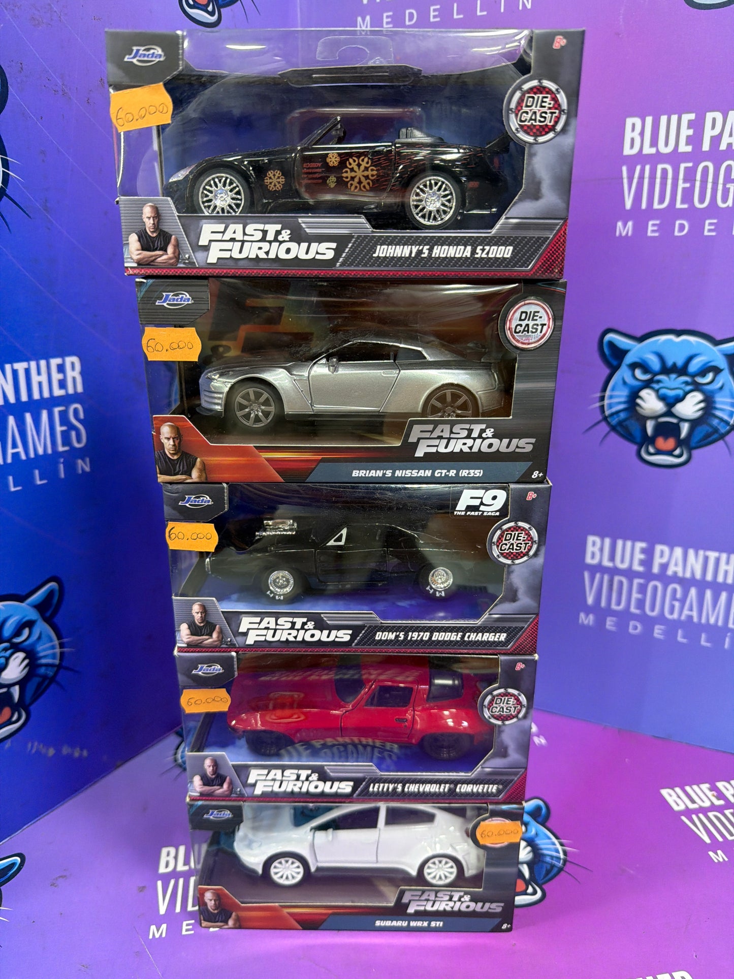 Autos 1/32 rapido y furioso caja negra