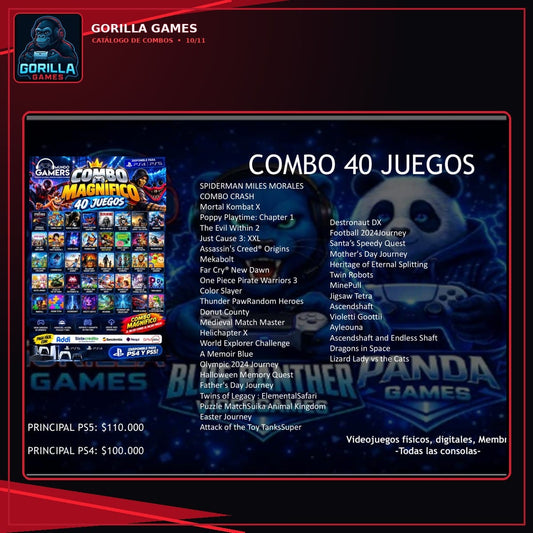Combo 40 Juegos principal Ps5- Ps4( más info en la descripción)
