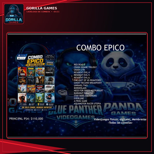 Combo 16 juegos ( Combo Épico) digital principal Ps4