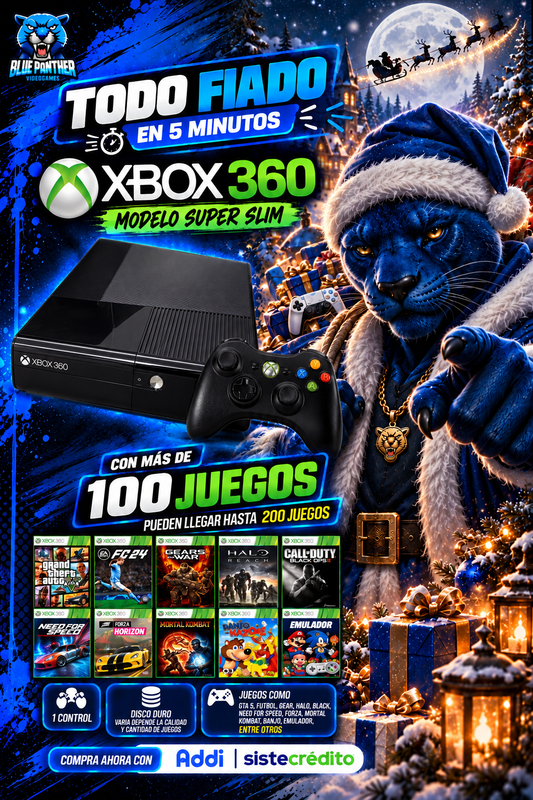 Xbox 360 Súper Slim con juegos - Usado