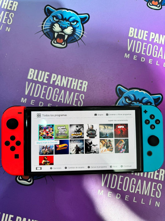 Switch Oled con juegos 128GB (sin caja)