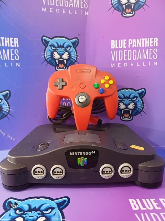 Nintendo 64 con control rojo