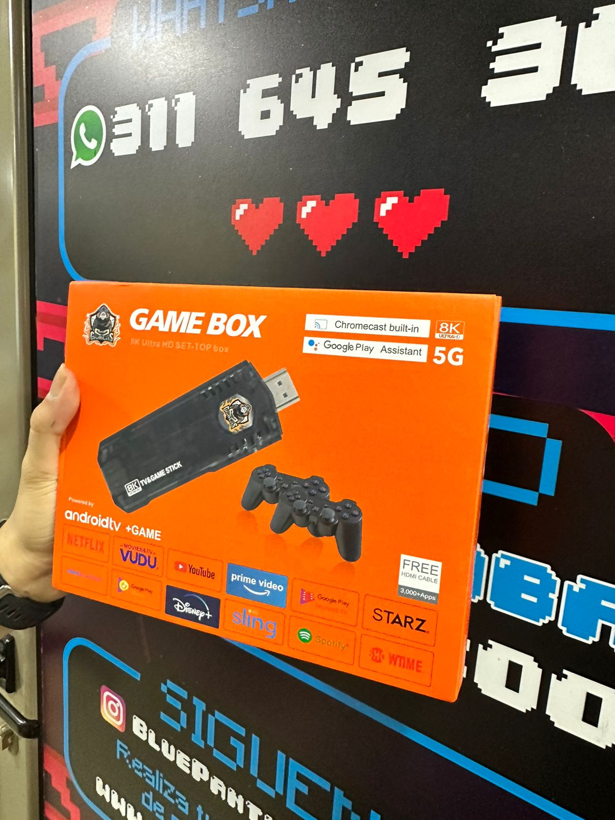 Game box naranja con tv box