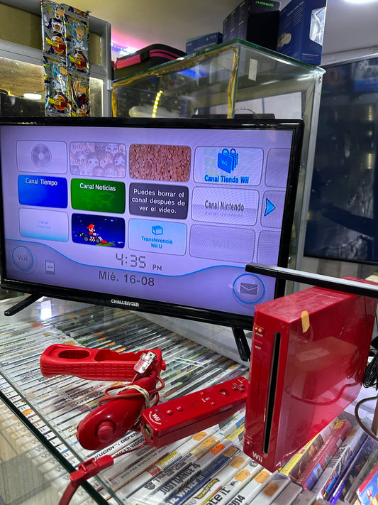 Nintendo Wii Rojo-Leyendo con sistema Original