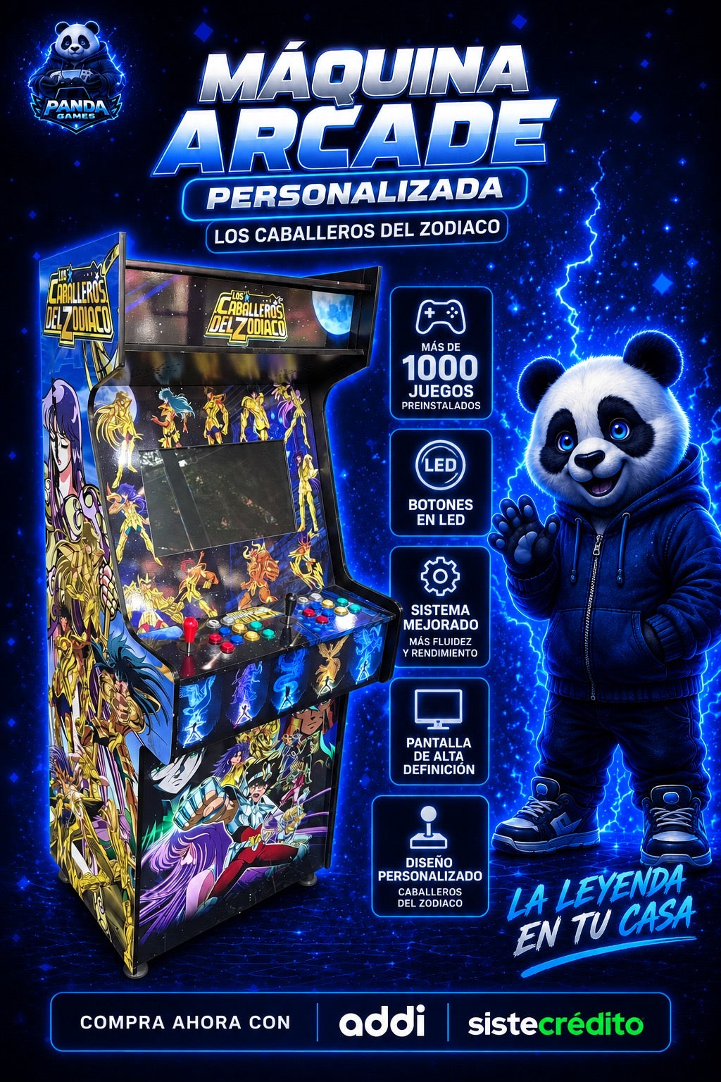 Maquina arcade con 1000 juegos edicion caballeros del zodiaco