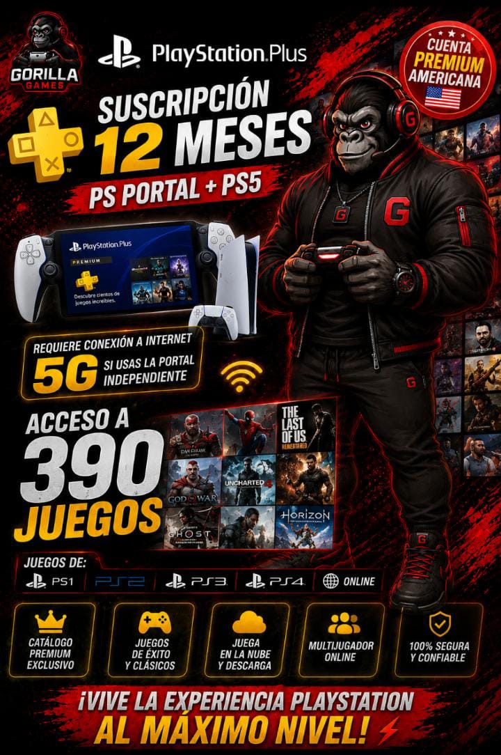 GG PlayStation Plus Deluxe 12 Meses  - PS Portal + PS5 Online