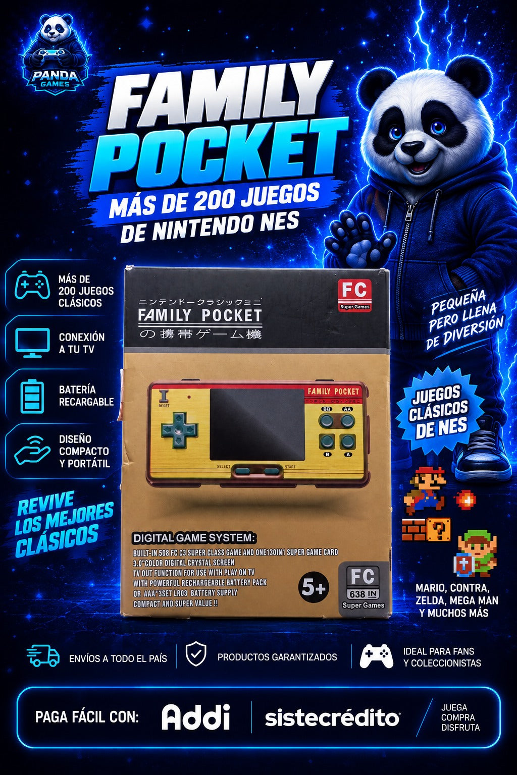 Family Pocket + de 200 juegos clásicos