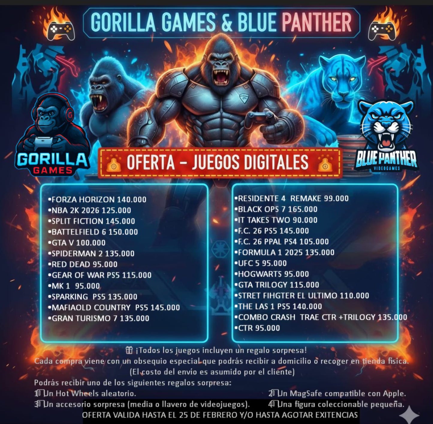 JUEGOS DIGITALES - PS4 Y PS5 (OBSEQUIO) *PRECIO DEPENDE DEL TITULO*