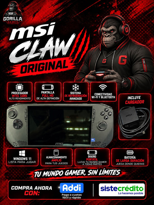 GG MSI Claw + cargador + estuche